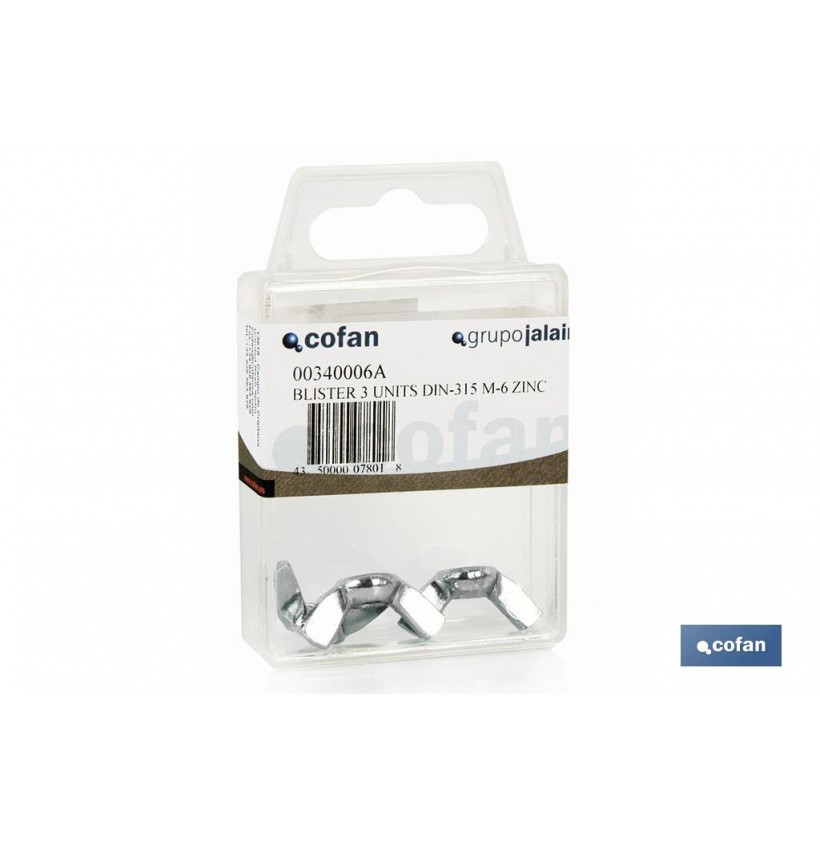 BLÍSTER DE 4 UDS. DIN-315 M-6 ZINC VENTA UNITARIA