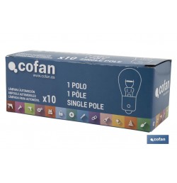 LÁMPARA COFAN 1 POLO AMBAR DESCENTRADA PY21W (BAU15s) 12V