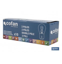 LÁMPARA COFAN 2 POLOS BLANCA DESCENTRADA P21/5W (BAZ15d) 12V