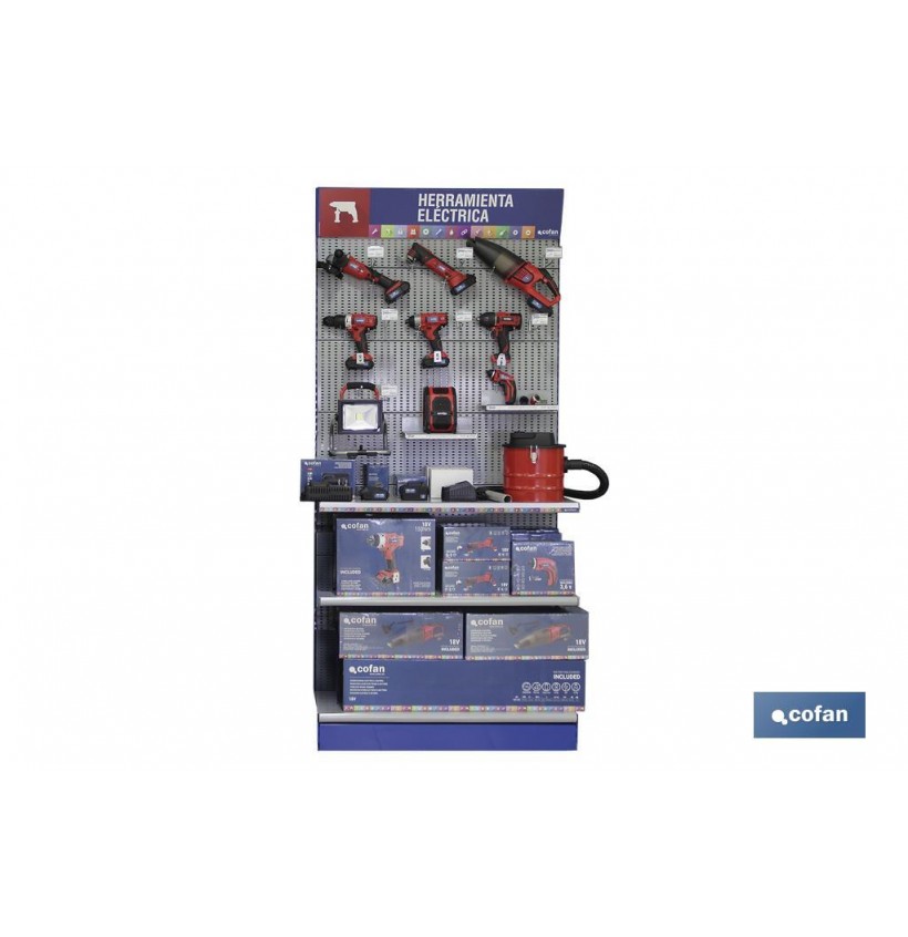 EXPOSITOR MODULAR DE HERRAMIENTA ELÉCTRICA A BATERÍA