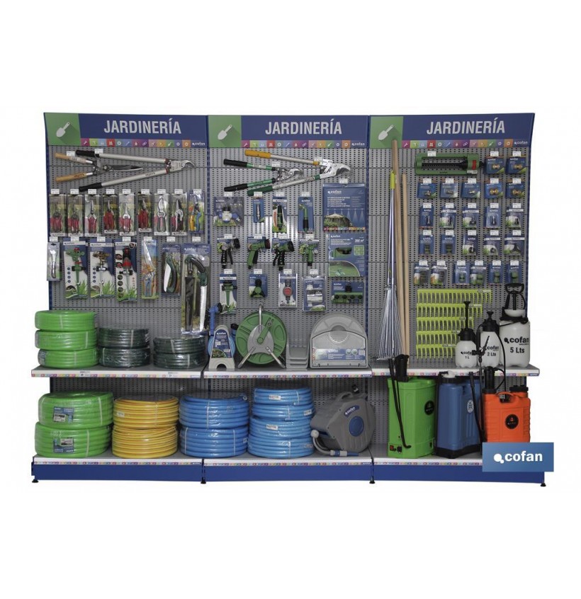 EXPOSITOR COMPLETO DE HERRAMIENTAS DE  JARDINERÍA