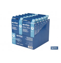 EXPOSITOR CAJA 30 UNDS. GUANTES NITRILO T-S