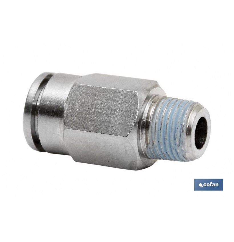 CONEXION RECTA TUBO 4mm. MACHO 1/8