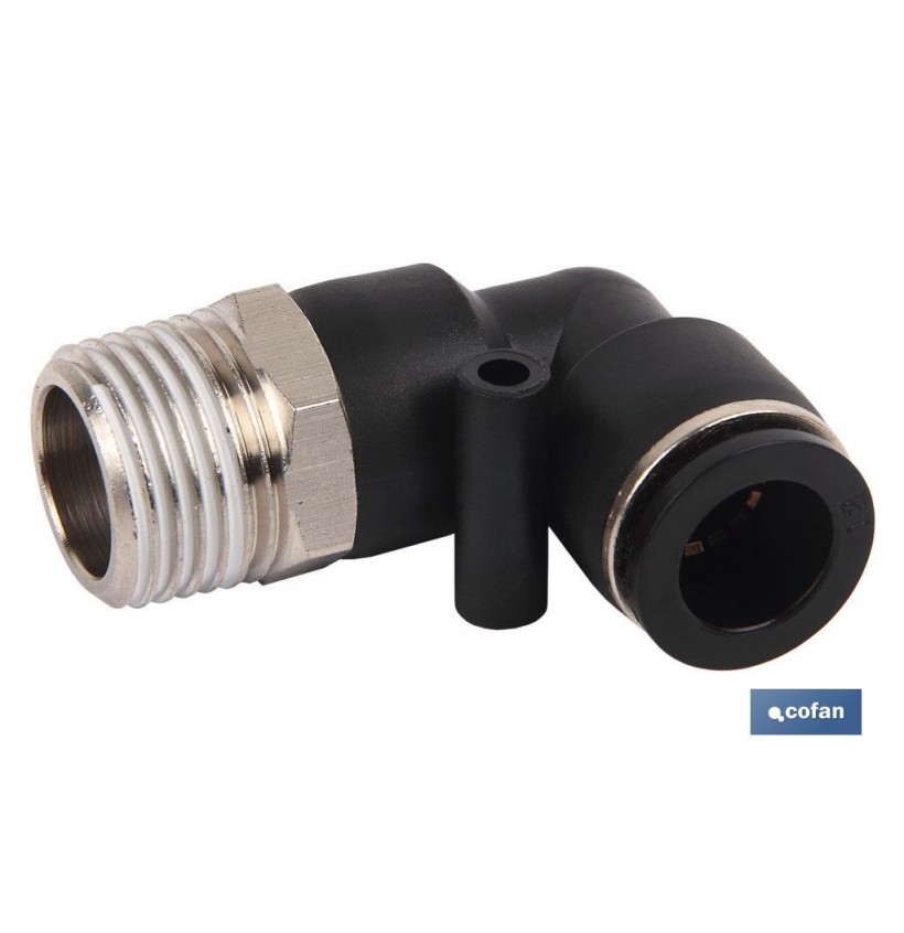 RACOR ROSCADO CODO PLASTICO T-12, R-1/8