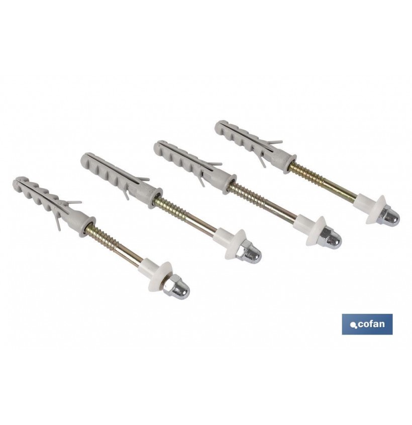 SET 4 PCS PARA SANITARIO WC 6 X 80 ACERO