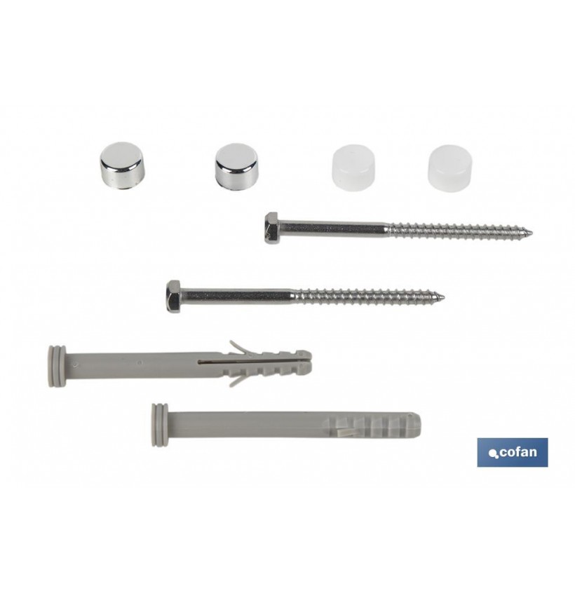 SET DE 2 PCS. PARA SANITARIO WC TACO LARGO 6 X 80 MM INOX.