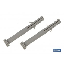 SET DE 2 PCS. PARA SANITARIO WC TACO LARGO 6 X 80 MM INOX.