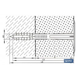 TACO FIJACION PANELES AISLANTES 10X250