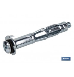 ANCLAJE METÁLICO PARA MATERIALES HUECOS MÁX. 55 MM TORNILLO M5 X 72 MM Ø10 MM