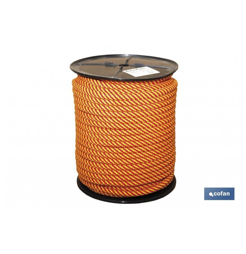 CARRETE CUERDA TR. HELICO. 10MM 100 MTS ROJO/AMR