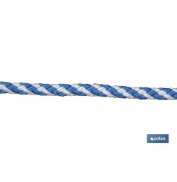CARRETE CUERDA HELICOIDAL 16MM 25 M. BCO/AZUL