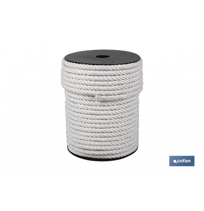 CARRETE CUERDA NYLON MATE 4/C 12 MM 100 MTS BCO