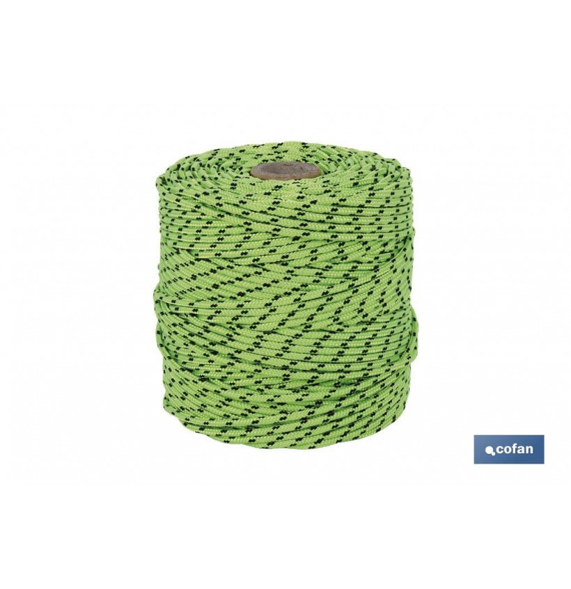 CORDÓN TRENZADO HIPPIE VERDE/NEGRO 3MM X 25 M