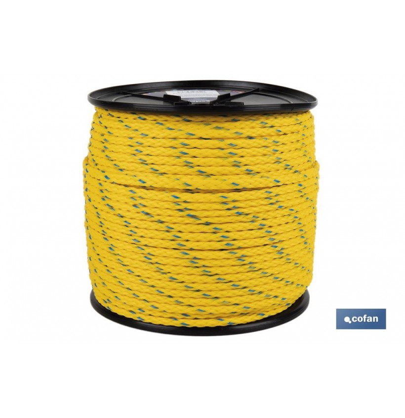 CARRETE CUERDA NÁUTICA MULTIUSOS 8 MM 200 M AMARILLO/AZUL