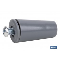 TOPE PERSIANA 40 MM GRIS CON TORNILLO M-6 VENTA UNITARIA