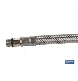 CONEXIÓN FLEXIBLE INOX M10x1 - H3/8 35 CM.