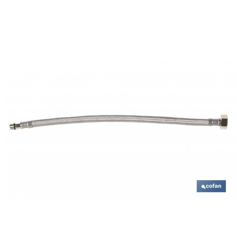 CONEXIÓN FLEXIBLE INOX M10x1 - H1/2 35 CM.
