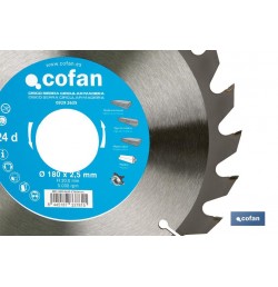 DISCO DE SIERRA CIRCULAR PARA MADERA Ø180 X 2,5 X 30 MM, 24 DIENTES