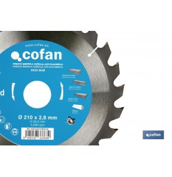 DISCO DE SIERRA CIRCULAR PARA MADERA Ø210 X 2,8 X 30 MM, 24 DIENTES