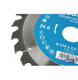 DISCO DE SIERRA CIRCULAR PARA MADERA Ø210 X 2,8 X 30 MM, 24 DIENTES