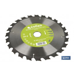 DISCO DE SIERRA INGLETADORA PARA MADERA/METAL Ø250 X 2,2 X 30 MM, 24 DIENTES