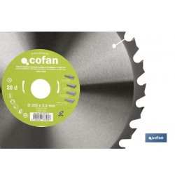 DISCO DE SIERRA INGLETADORA PARA MADERA/METAL Ø350 X 2,2 X 30 MM, 28 DIENTES