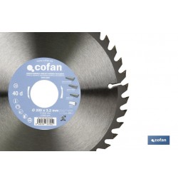DISCO DE SIERRA INGLETADORA PARA MADERA Ø200 X 3,2 X 30 MM, 40 DIENTES