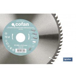 DISCO DE SIERRA INGLETADORA PARA MADERA CON INSERTOS DE METAL DURO Ø300 X 3,2 X 30 MM, 72 DIENTES