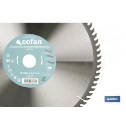 DISCO DE SIERRA INGLETADORA PARA MADERA CON INSERTOS DE METAL DURO Ø350 X 3,5 X 30 MM, 80 DIENTES
