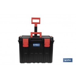 CAJA DE HERRAMIENTAS HEAVY DUTY CON ASA TELESCÓPICA Y RUEDAS 530 x 355 x 390 MM
