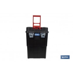 CAJA DE HERRAMIENTAS COMPACT CON DOBLE ASA Y RUEDAS 450 X 360 X 640 MM
