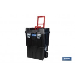 CAJA DE HERRAMIENTAS COMPACT CON DOBLE ASA Y RUEDAS 450 X 360 X 640 MM