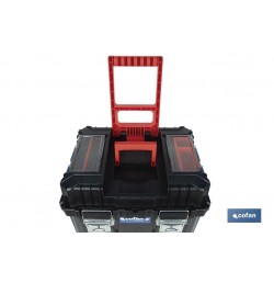 CAJA DE HERRAMIENTAS COMPACT CON DOBLE ASA Y RUEDAS 450 X 360 X 640 MM