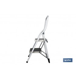 ESCALERA DOMÉSTICA ACERO 2 PELDAÑOS ALTURA 46 CM