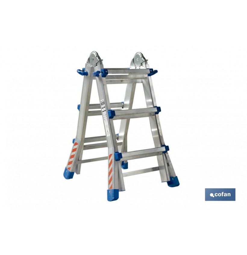 ESCALERA PLUS ALUMINIO MULTIPOSICIÓN 4 x 3 PELDAÑOS Y 2,83 M
