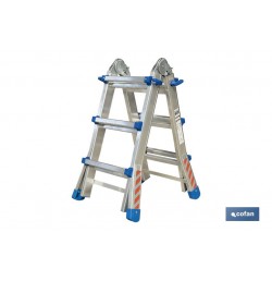 ESCALERA PLUS ALUMINIO MULTIPOSICIÓN 4 x 3 PELDAÑOS Y 2,83 M