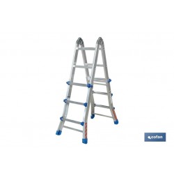 ESCALERA PLUS ALUMINIO MULTIPOSICIÓN 4 x 3 PELDAÑOS Y 2,83 M