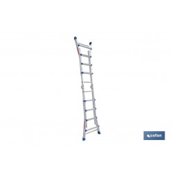 ESCALERA PLUS ALUMINIO MULTIPOSICIÓN 4 x 4 PELDAÑOS Y 3,83 M