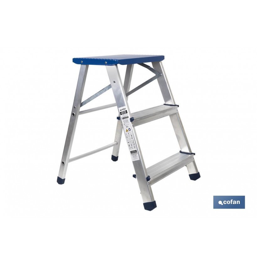 TABURETE ALUMINIO 3 PELDAÑOS Y 0,67 M ALTURA