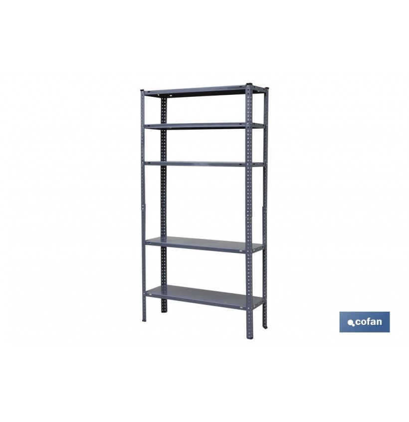 KIT ESTANT. METAL C/TORN. 5 BALDAS 180X90X30 GRIS