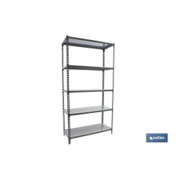 ESTANTERÍA ANTRACITA 5 BALDAS DE ACERO GALVANIZADO 1800 X 900 X 400 MM