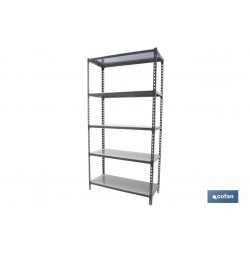 ESTANTERÍA ANTRACITA 5 BALDAS DE ACERO GALVANIZADO 1800 X 900 X 400 MM