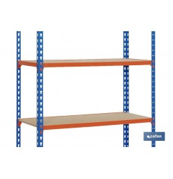 ESTANTERÍA AZUL/NARANJA 5 BALDAS DE MADERA 2000 X 1000 X 500 MM