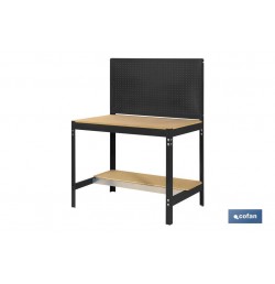 BANCO DE TRABAJO CON PANEL ANTRACITA MADERA L-910 MM