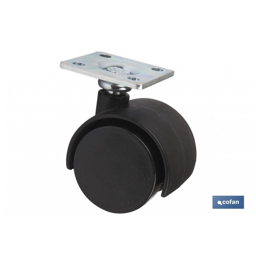 RUEDA PLASTIC Ø50MM PLACA