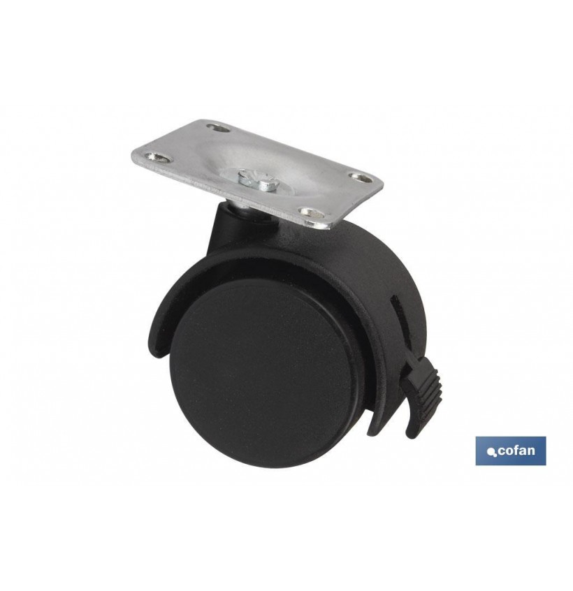 RUEDA PLASTIC Ø50MM PLACA/FRENO