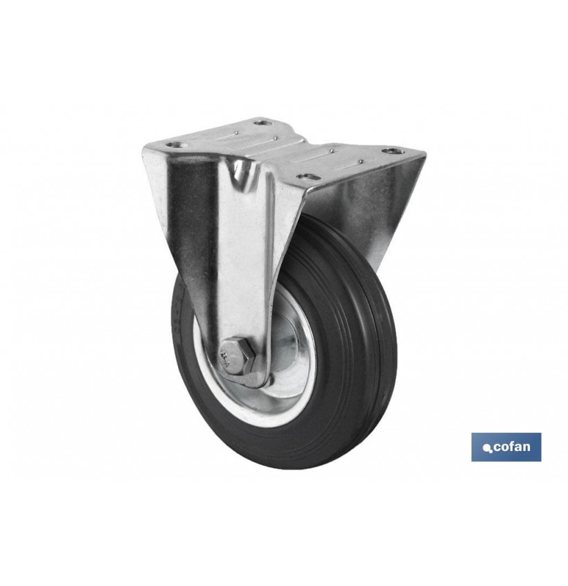 RUEDA GOMA/METAL FIJA Ø100X27MM