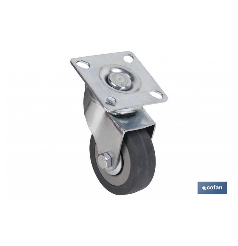 RUEDA GOMA/GRIS PLACA Ø30X18MM
