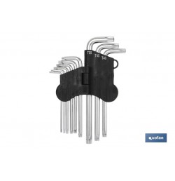 JGO 9 LLAVES ACODADAS TORX (T-10 - T-50)