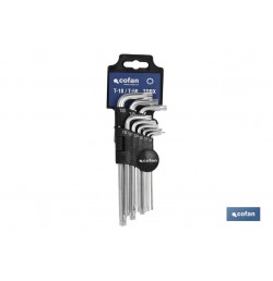 JGO 9 LLAVES ACODADAS TORX (T-10 - T-50)